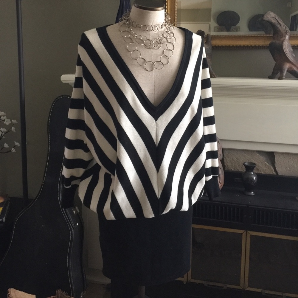 Trina Turk Black and white striped dress